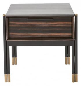 Balta Wooden Bedside Cabinet With 1 Drawer In Ebony