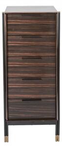 Balta Wooden Chest Of 5 Drawers Narrow In Ebony