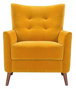 Baron Velvet Occasional Lounge Chair In Mustard