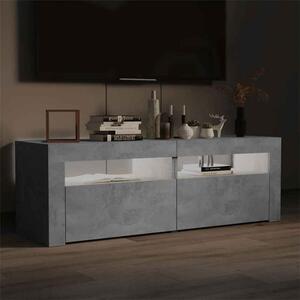 Dubuque 120cm Wooden TV Stand With 2 Doors And LED Lighting - Concrete Grey