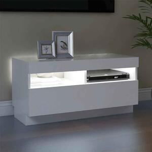 Dubuque 80cm Wooden TV Stand With 1 Door And LED Lighting - White