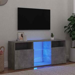 Baina 120cm Wooden TV Sideboard With 2 Doors And LED Lighting - Concrete Grey