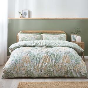 Catherine Lansfield Forest Blossom Reversible Duvet Cover Bedding Set Green