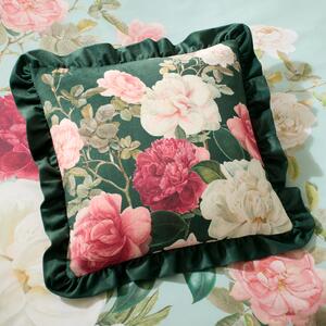 Royal Horticultural Society Rose Garden 50cm x 50cm Feather Filled Cushion Green