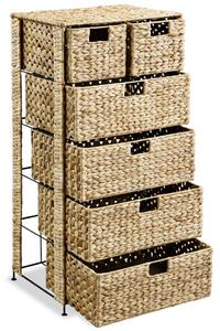 Storage Unit with 6 Baskets 47x37x100 cm Water Hyacinth
