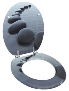 WC Toilet Seat MDF Lid Stones