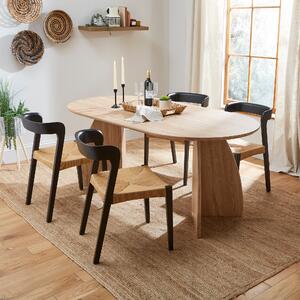 Effy 6 Seater Oval Dining Table, Natural Wood Effect Natural