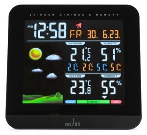 Acctim Wyndham 6-in-1 Barometric Weather Station Clock Black