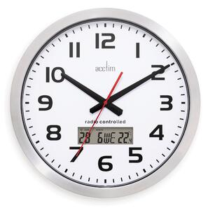 Acctim Meridian Aluminium Digital Wall Clock Silver
