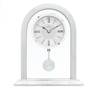 Acctim Colney Pendulum Quartz Mantel Clock Silver