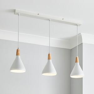 Elements Wolston 3 Light Diner Ceiling Fitting White