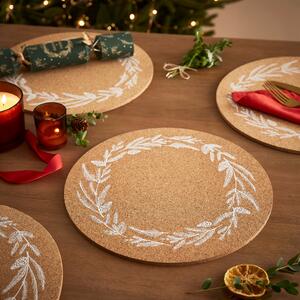 Set of 4 Spruce Cones Cork Placemats Natural