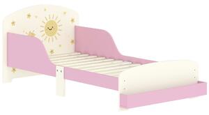 AIYAPLAY Toddler Bed with Storage, Guardrails, Sun Design, for Ages 3-8 Years, Fits 140 x 70cm Mattress