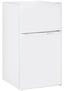 HOMCOM 88L Under Counter Fridge Freezer, Small Refrigerator with 5-Setting, 3 Star Freezer Rating, White