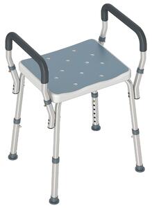 HOMCOM 57-69cm Aluminium Frame Bath Seat - Light Blue