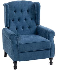 HOMCOM 150° Reclining Vintage Armchair, with footrest, Royal Blue