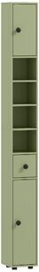 Kleankin 180cm Slim Bathroom Cabinet, with Drawer, Shelves and Cupboards - Green