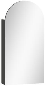HOMCOM Arched Bathroom Mirror Cabinet with Adjustable Glass Shelves - Black