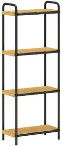 HOMCOM 4-Tier Bamboo Bathroom Storage Shelf, Freestanding Narrow Shelving Unit with Slatted Shelves for Kitchen Bathroom Living Room, 41.5 x 21.5 x 106 cm, Natural and Black