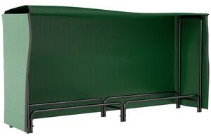 Outsunny Firewood Rack with Waterproof Cover, Heavy Duty Metal Log Store Indoors, Log Storage Holder for Outdoor Indoor Fireplace, 200 x 36 x 99 cm, Dark Green