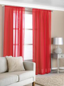 Slot Top (Pair) Ready Made Voile Curtains Red