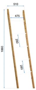 High Bamboo Shelf Ladder Cabinet 186cm