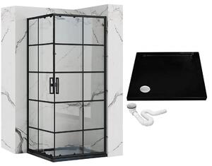 Shower enclosure Rea Concept Black 80x100