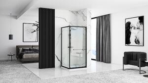 Shower enclosure Rea Space In Black 80x100 + Shower tray Black Savoy
