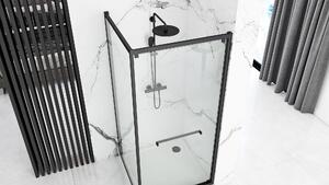 Shower enclosure Rea Space In Black 80x100 + Shower tray Black Savoy