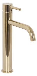 Set Countertop washbasin Royal gold edge + Bathroom faucet Lungo gold + Plug uniwersalny gold