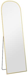 HOMCOM 162cm Aluminium Frame Standing Mirror - Gold