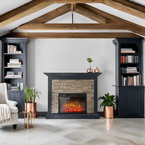 Electric Fireplace ElectricSun CHALET Stone Free Standing Electric Fires, with Sound Effect, 3 Colour, with APP, W115xH96cm