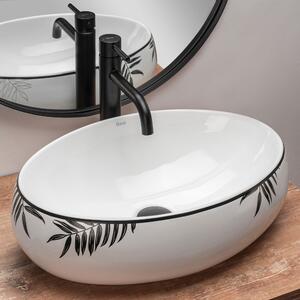 Set Countertop washbasin Shila + Bathroom faucet Lungo black matt + Plug uniwersalny black matt