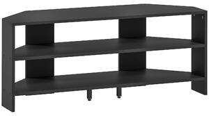 HOMCOM Corner TV Stand with 2 Open Shelves for 47 Inch TV - Black