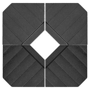 Outsunny Cantilever Parasol Base Weights, Set of 4, Heavy Duty, Suitable for 80kg Sand or 60kg Water, Black
