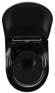 Toilet bowl Rea CARLO Mini Rimless Duroplast Flat Black Gold Edge