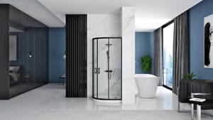 Shower enclosure REA Look Black 80x80 + Shower tray Look White