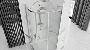 Shower enclosure REA Look Chrome 90x90 + Shower tray Look White