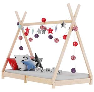 Kids Bed Frame Solid Pine Wood 70x140 cm