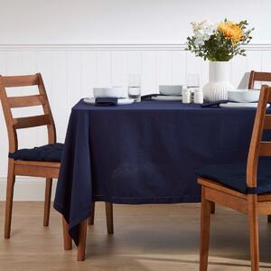 Homescapes Plain Cotton Navy Blue Tablecloth, 54 x 54 Inches