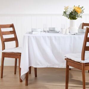 Homescapes Plain Cotton White Tablecloth, 54 x 54 Inches