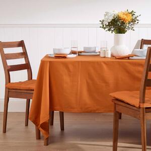 Homescapes Plain cotton Burnt Orange Tablecloth, 54 x 54 Inches