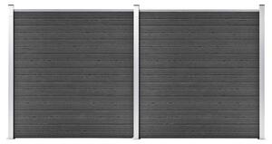 Fence Panel Set WPC 353x186 cm Black