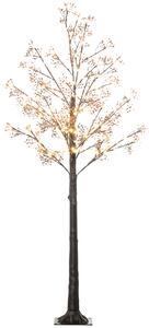 HOMCOM 6ft Artificial Gypsophila Blossom Tree Light with 96 Warm White LED Light, Baby Breath Flowers for Home Party Wedding, Indoor and Outdoor Use