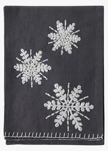 Seasonal Snowflakes Table Runner, Charcoal, Small