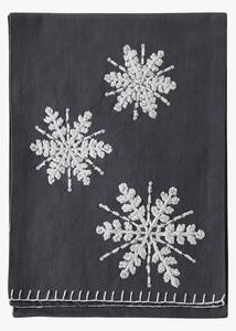 Seasonal Snowflakes Table Runner, Charcoal, Medium