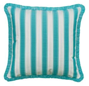 Tote Turquoise, Hollowfibre, Cushion, 55cm x 55cm - Andrew Martin Sophie Paterson Stripe