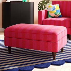 Zoe Elements Two Tone Woven Stripe Footstool Woven Stripe Fushia Pink and Red