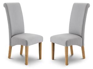 Rio Set Of 2 Scrollback Dining Chairs Brown