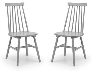 Alassio Set of 2 Spindle Dining Chairs Grey